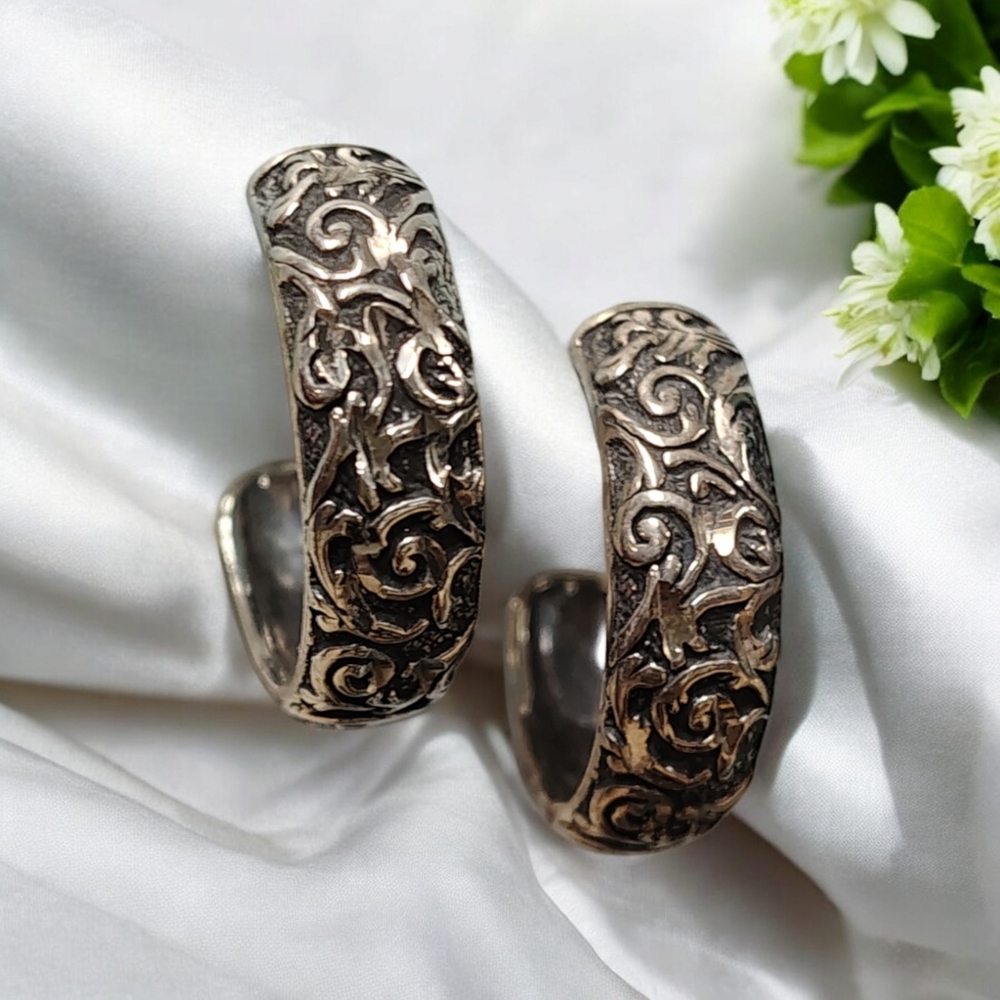 1.5" Vintage sterling earrings marked